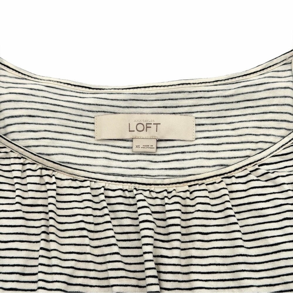 Ann Taylor LOFT Women's Jersey Knit Sleeveless Dress Black White XS Stretch - Picture 5 of 5